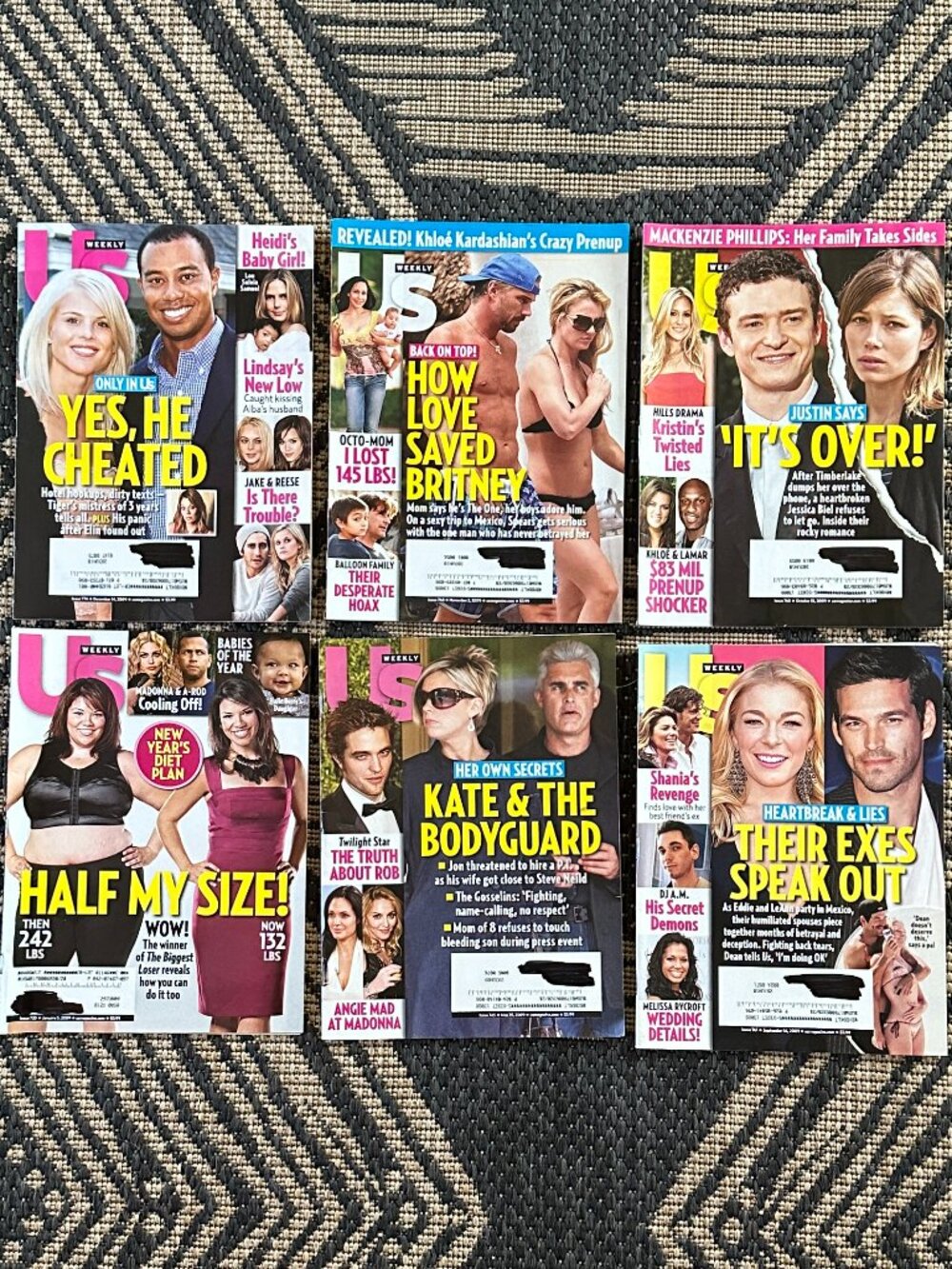 Vtg Y2K Lot of 6 US Weekly Magazines 2009 Celebrity Gossip Fashion Party Life